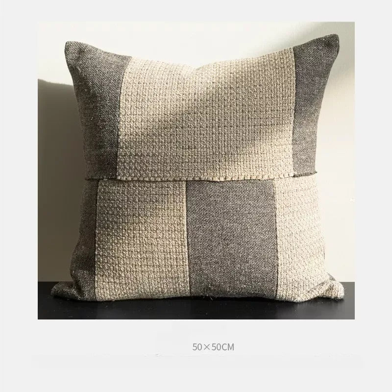 Brown Woven Throw Pillow Cover 12×20 / 20×20 Inch – Modern Luxe Décor - DSARD
