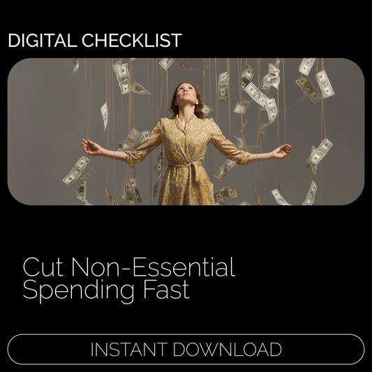Slash Non-Essential Spending Like a Pro | Printable Budget Checklist | How to Cut Back on Non-Essential Spending | Digital Download Money-Saving Checklist