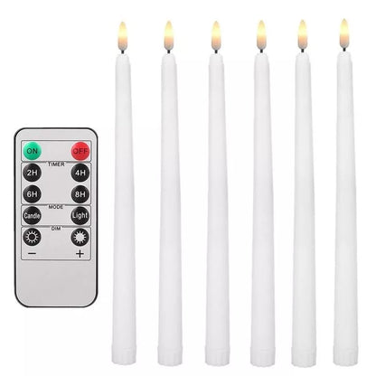 Realistic Flickering Flameless Taper Candles with Timer & Remote Control