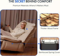 Oversized Swivel Rocker Recliner Chair 350 lbs, Faux Leather Armless Glider - DSARD