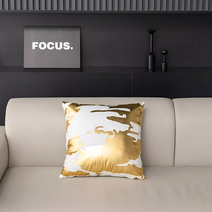 Nordic Luxury Bronzing Plush Decorative Cushion Cover 18×18 Inch