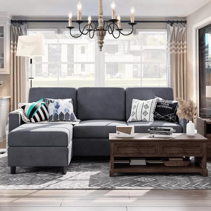 Modern L-Shaped Convertible Sectional Sofa Couch - DSARD