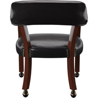 Elegant Cherry Finish Dining Chair with Casters & Nailhead Trim - DSARD - DSARD