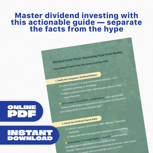 Dividend Facts Check: Separating Hype From Reality – Essential Checklist for Investors