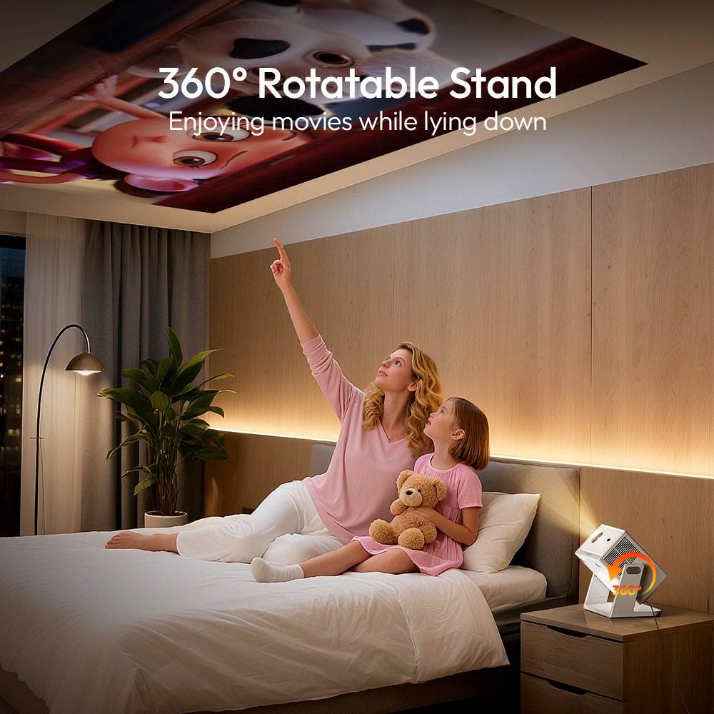Full HD 1080P Smart Autofocus Projector with 4K Support & WiFi 6