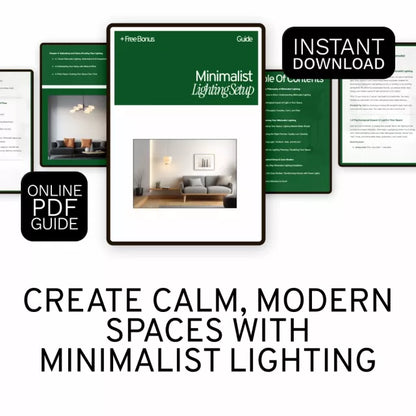Minimalist Lighting Setup Guide – Modern Minimalist Lighting Design Digital Download for Home, Apartment & Studio