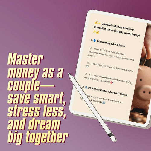 Couple’s Money Mastery Checklist: Save Smart, Save Happy | Best Way to Save Money as a Couple | Digital Download Budget & Finance Planner