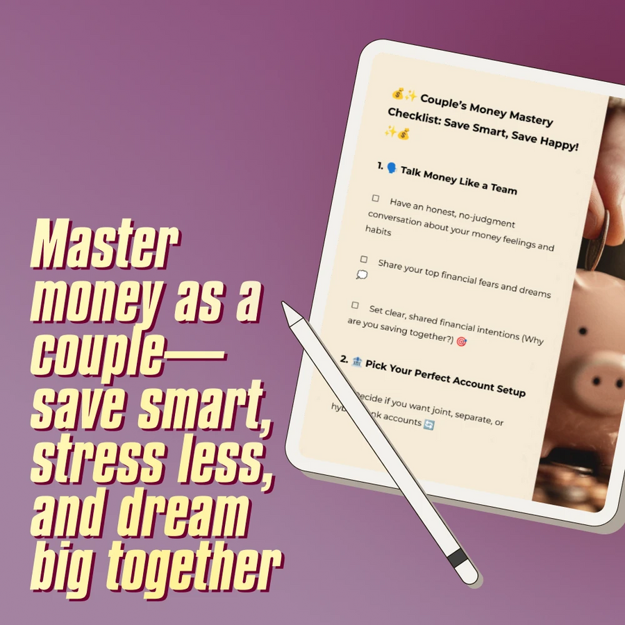 Couple’s Money Mastery Checklist: Save Smart, Save Happy | Best Way to Save Money as a Couple | Digital Download Budget & Finance Planner
