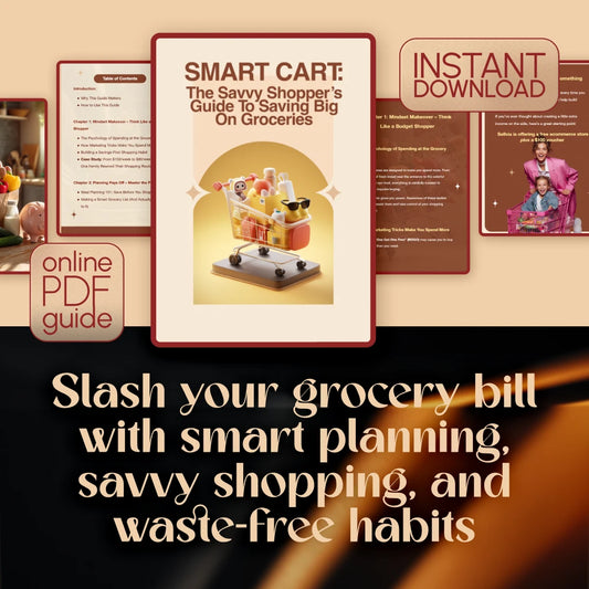 Smart Cart: The Savvy Shopper’s Guide to Saving Big on Groceries – Digital Guide | How to Save Money Food Shopping eBook | Budget Meal Planner & Grocery Checklist