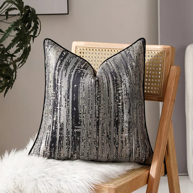 Vintage Geometric Luxury Pillow Covers 18x18in – Elegant Jacquard Cushion Cases