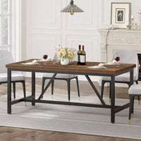 70.8″ Rustic Brown Farmhouse Dining Table for 6-8 People – Industrial Wood Style - DSARD - DSARD