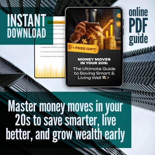 Money Moves in Your 20s: The Ultimate Guide to Saving Smart & Living Well | Digital Guide for How to Save Money in Your 20s | Budgeting, Emergency Fund Tips, Real-Life Case Studies