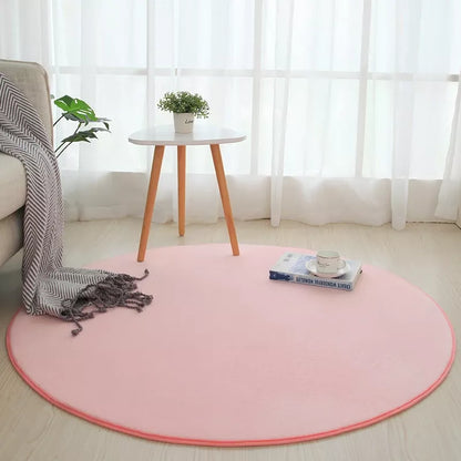 Soft Pink Round Carpet
