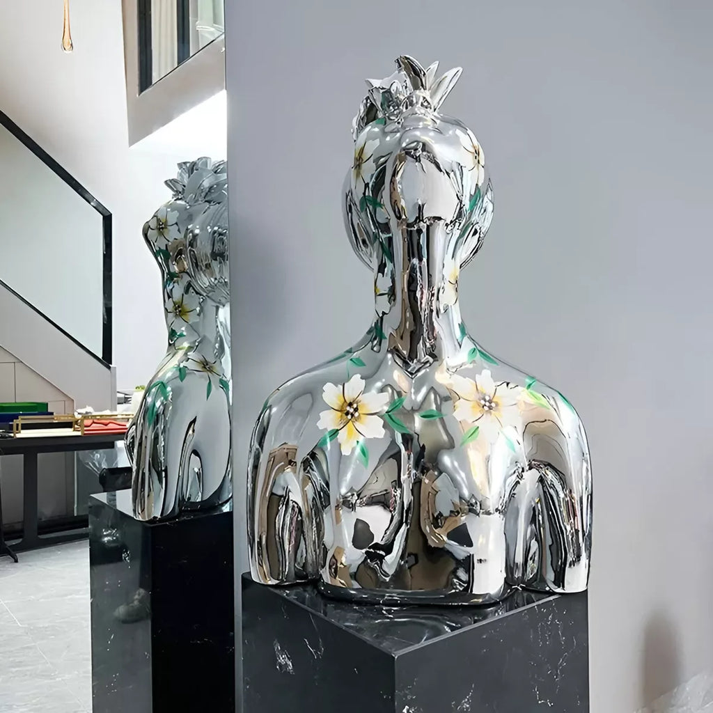 Creative Abstract Goddess Electroplated Painted Portrait Resin Sculpture for Home Decor - DSARD