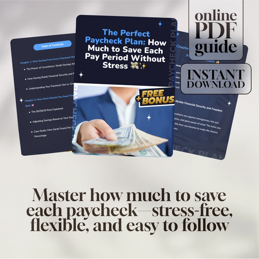 The Perfect Paycheck Plan: How Much to Save Each Pay Period Without Stress 💸✨ | Budgeting Guide, Financial Goals eBook, How Much of Each Paycheck to Save