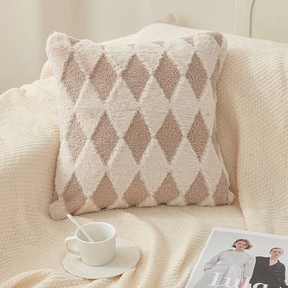 Imitation Rabbit Hair Throw Pillowcase 45x45cm