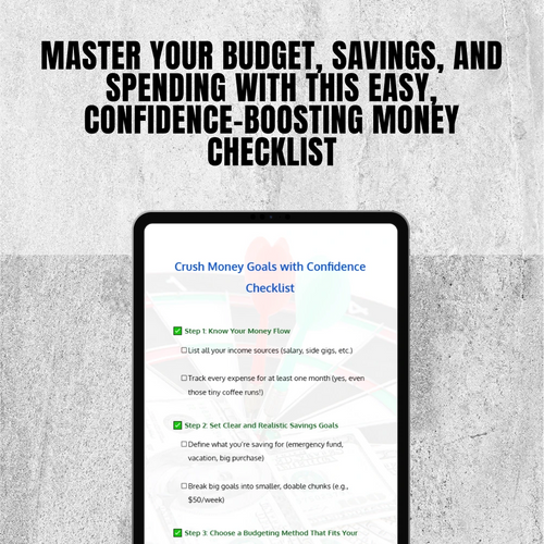 Crush Money Goals with Confidence Checklist | Budget & Savings PDF | You Need a Budget Planning Tool