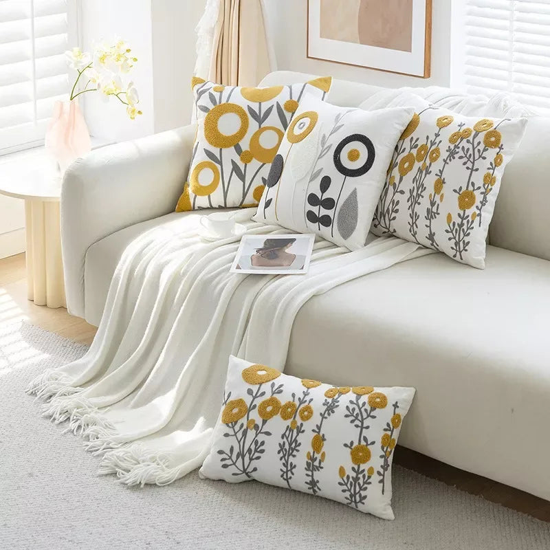 Embroidery Simple Pillowcase – Elegant Home Decor Cushion Cover - DSARD