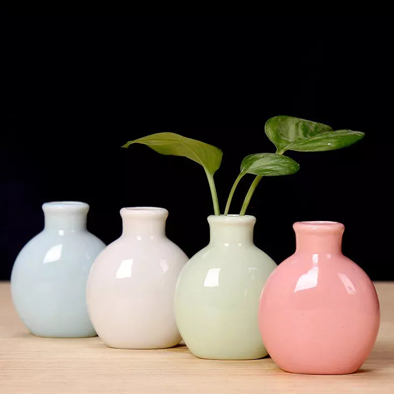 Ceramic Mini Flower Vase for Home Garden and Office Decoration