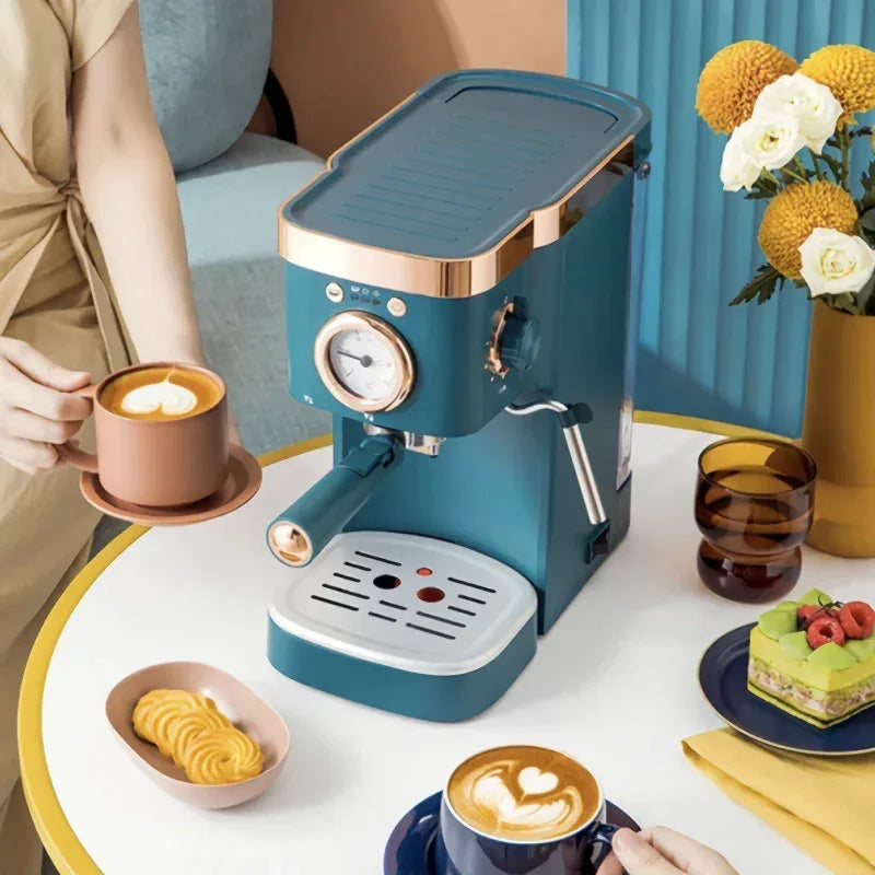 DSARD Deluxe Semi-Automatic Espresso Coffee Maker with Steam Milk Frother - DSARD