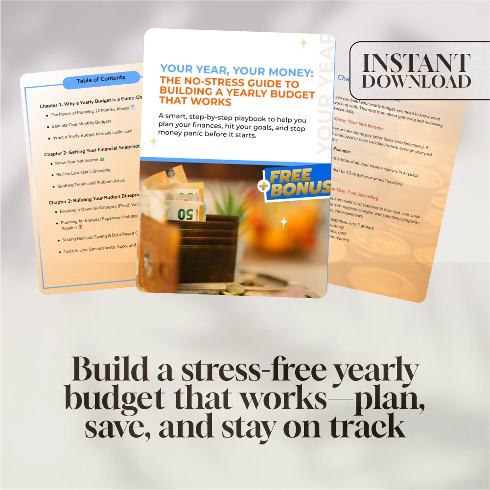 Your Year, Your Money: The No-Stress Guide to Building a Yearly Budget That Works | How to Make a Yearly Budget Digital Download, Budgeting Guide PDF