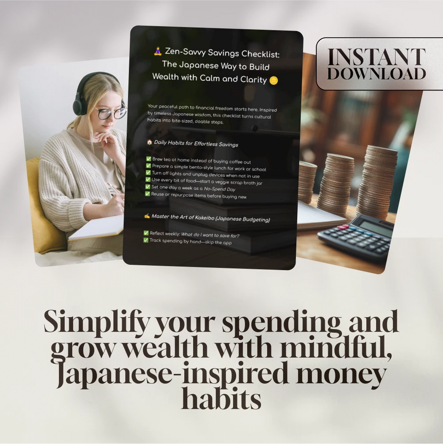 Zen-Savvy Savings Checklist: The Japanese Way to Build Wealth with Calm and Clarity | Minimalist Budgeting Guide | Japanese Way to Save Money
