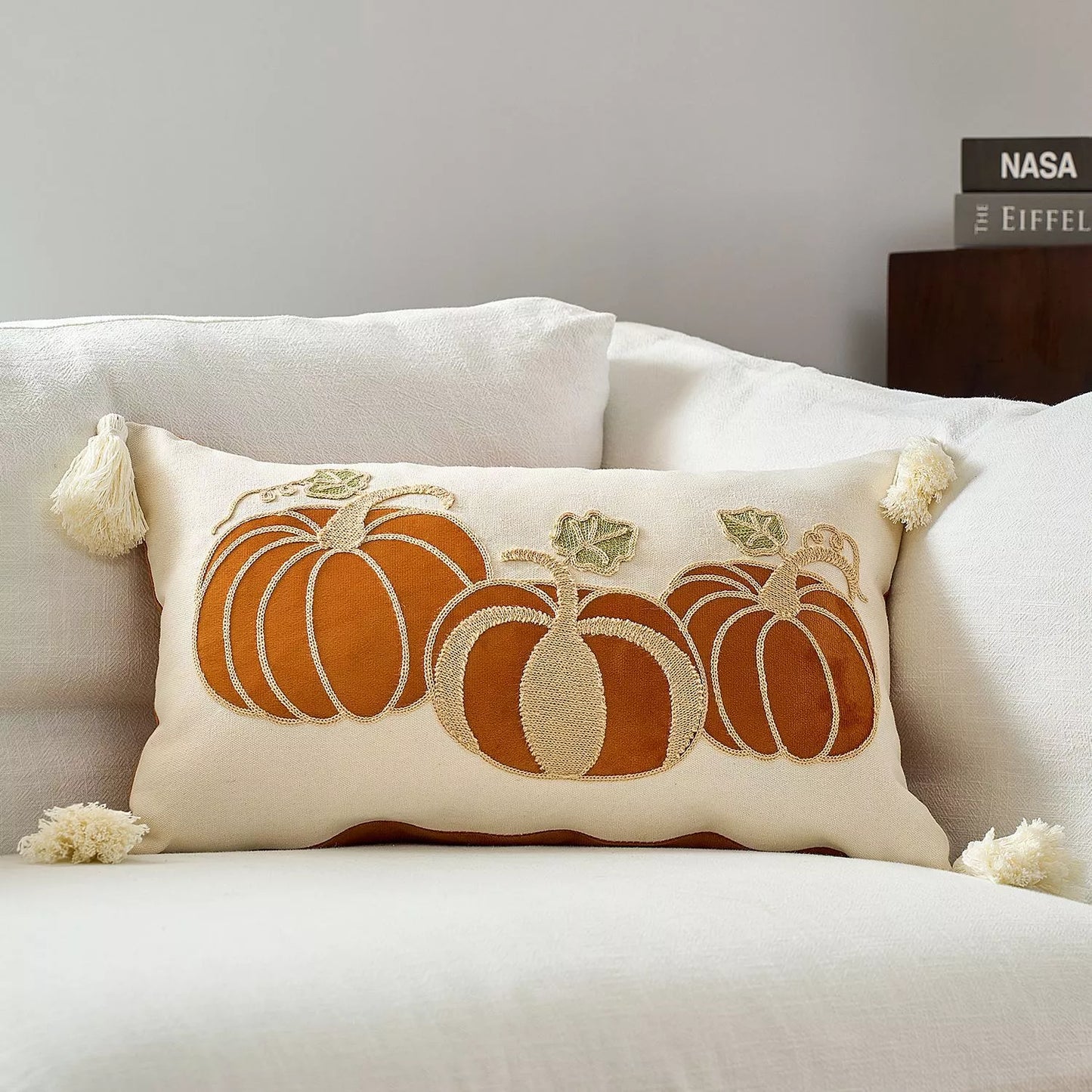 Pumpkin & Maple Leaf Throw Pillow Covers – Festive Cushion Cases