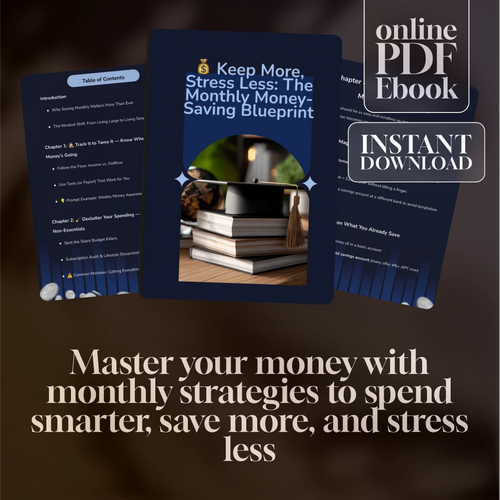 Keep More, Stress Less: The Monthly Money-Saving Blueprint | Save More Money Each Month | Budget eBook | Digital Download PDF Guide