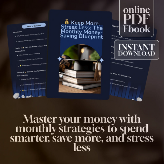 Keep More, Stress Less: The Monthly Money-Saving Blueprint | Save More Money Each Month | Budget eBook | Digital Download PDF Guide