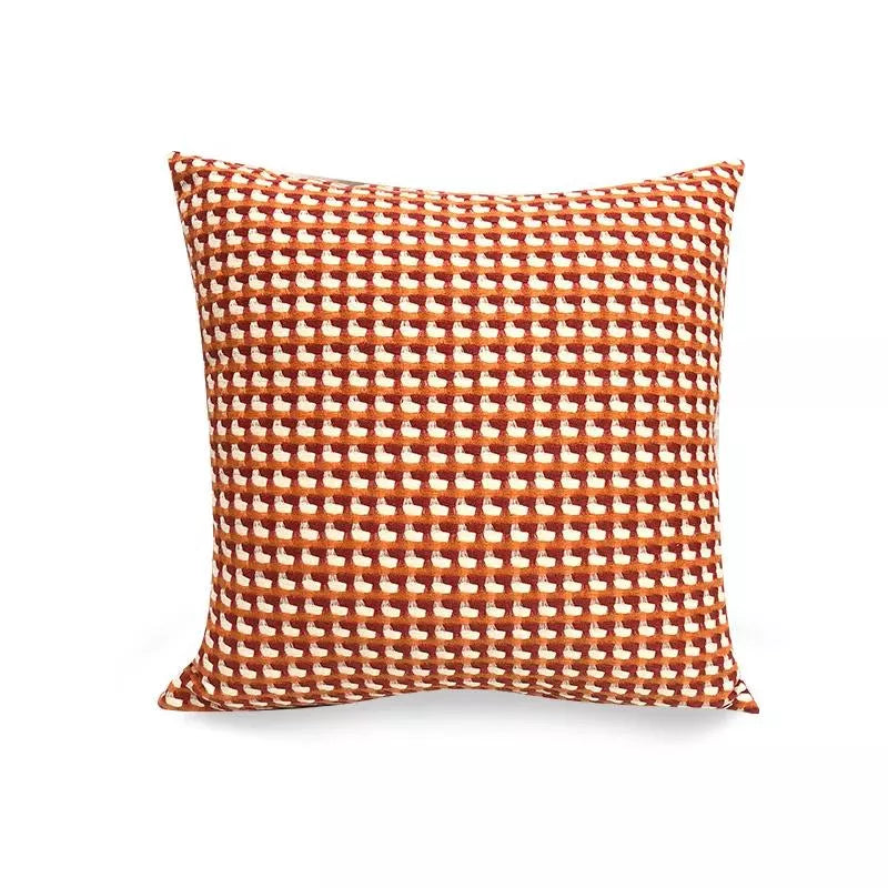 Woven Jacquard Grid Pillow Cover 18×18 Inch – Decorative Throw Cushion Case