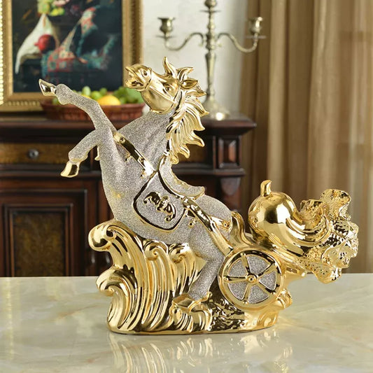 European-Style Ceramic Lucky Horse Ornament