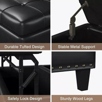 Square Faux Leather Ottoman with Storage - DSARD