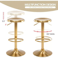Adjustable Round Metal Bar Stools Set of 2 - DSARD - DSARD