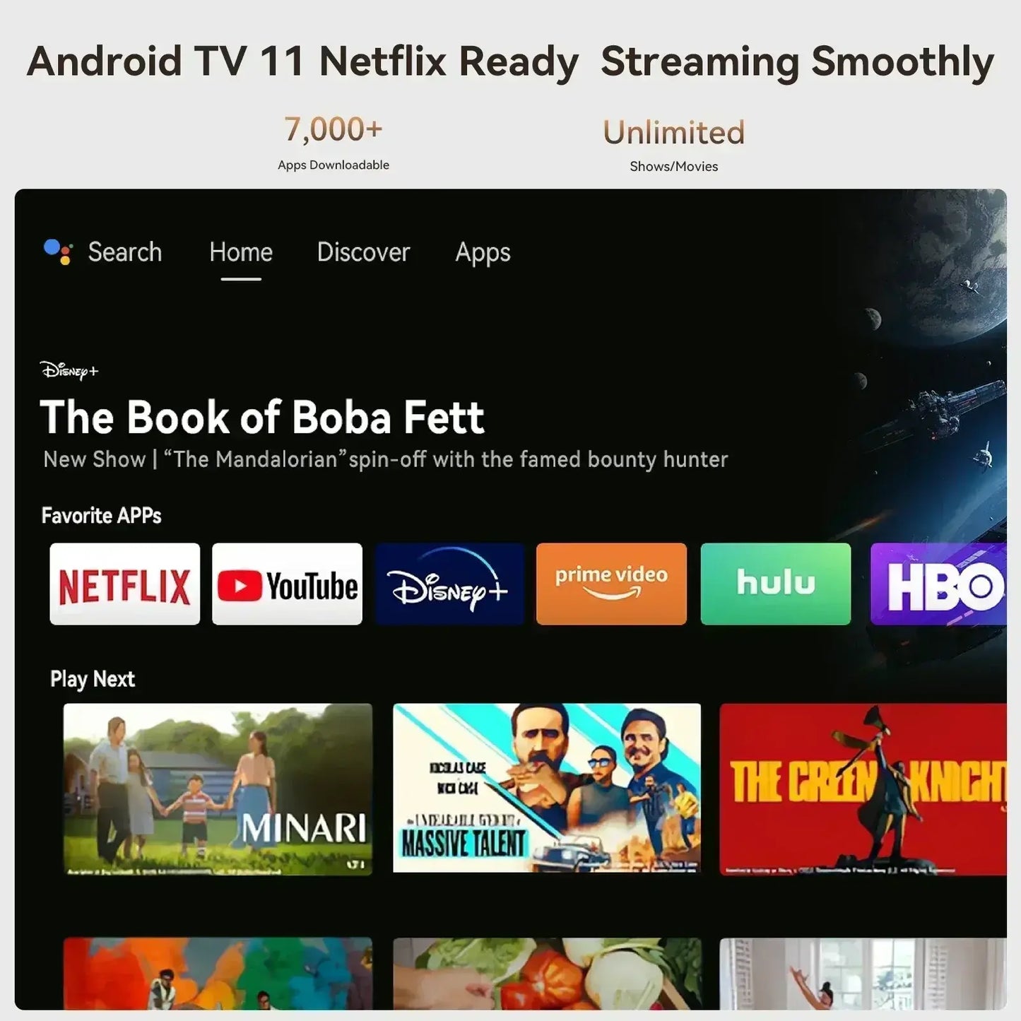 900 ANSI 4K Portable Projector with Android TV & Rotating Design - DSARD