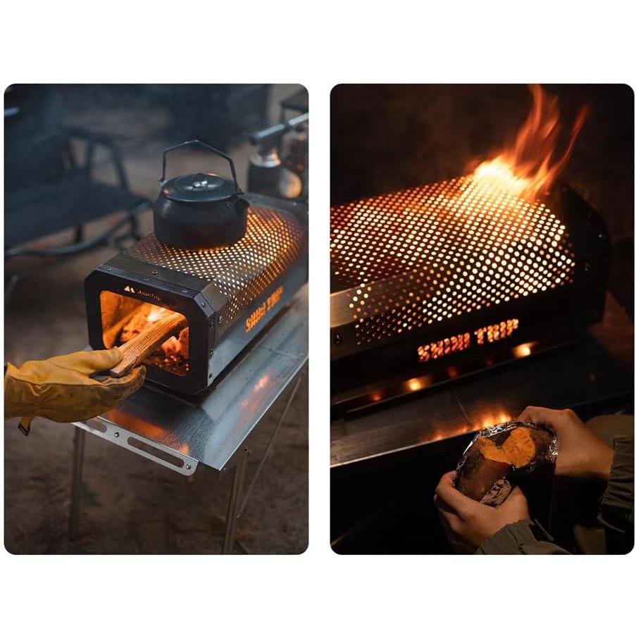 DSARD Portable Stainless Steel Camping Stove: Foldable Outdoor BBQ & Winter Warmer