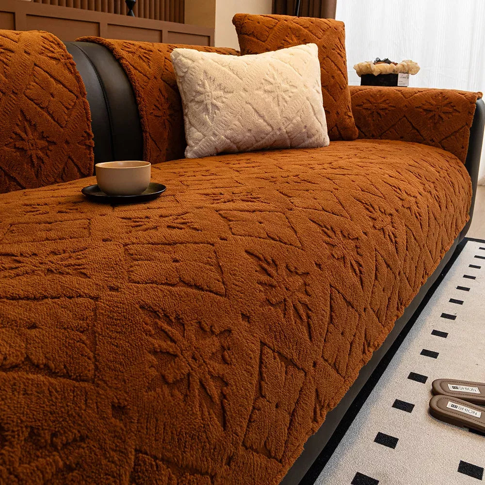Soft Velvet Non-Slip Plush Sofa Cover