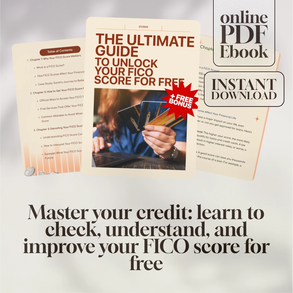 The Ultimate Guide to Unlock Your FICO Score for Free | eBook | How to Get My FICO Score for Free | Credit Score Guide | Digital Download