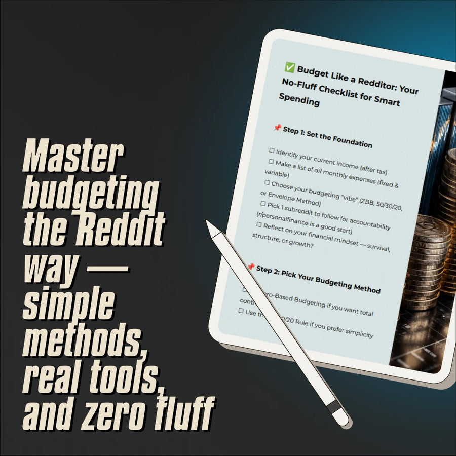Budget Like a Redditor: Your No-Fluff Checklist for Smart Spending | Digital Budgeting Guide | How to Budget Reddit Style