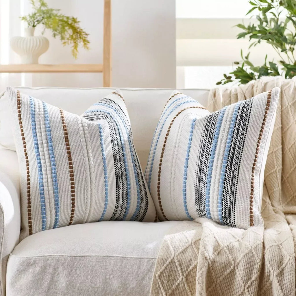 45x45in Chenille Jacquard Stripe Pillowcase – Decorative Cushion Cover - DSARD