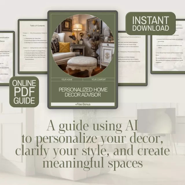 Personalized Home Decor AI Advisor Guide | AI Home Styling eBook | Digital Download for Interior Design, Custom Decor Planning, and Smart Home Aesthetic Personalization