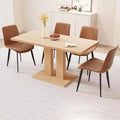 Modern 5-Piece Dining Table Set with PU Leather Chairs - DSARD
