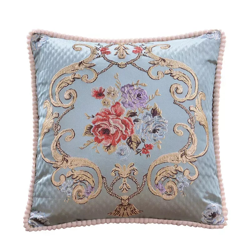 Classic Jacquard Floral Decorative Cushion Cover 18x18in for Sofa & Home - DSARD