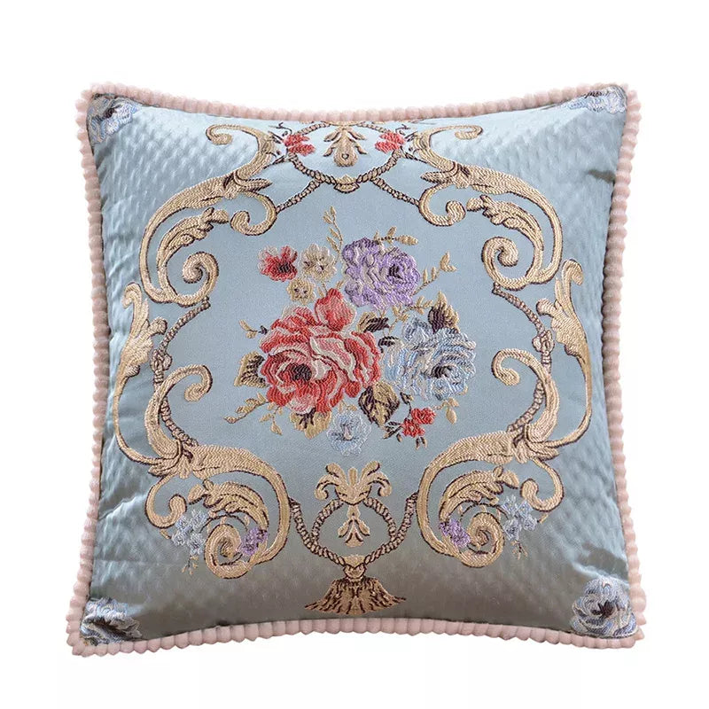 Classic Jacquard Floral Decorative Cushion Cover 18x18in for Sofa & Home