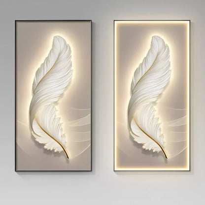 Modern LED Feather Wall Art Lamp – Creative Light & Decor in One