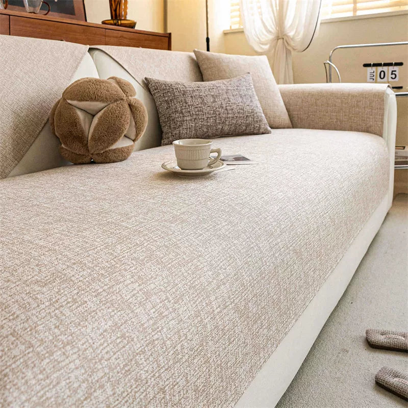 Universal Cotton Linen Sofa Cover – Anti-Slip, All-Season Comfort & Style