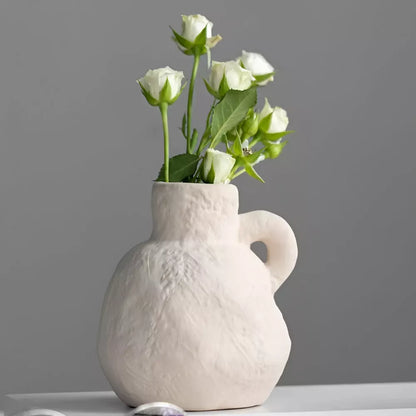 Mini Ceramic Stone-Like Bud Vase – Small Decorative Flower Pot