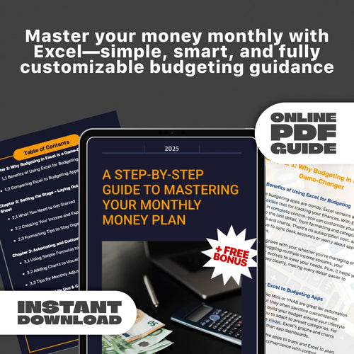 A Step-by-Step Guide to Mastering Your Monthly Money Plan | How to Create a Monthly Budget in Excel | Digital Budgeting Guide