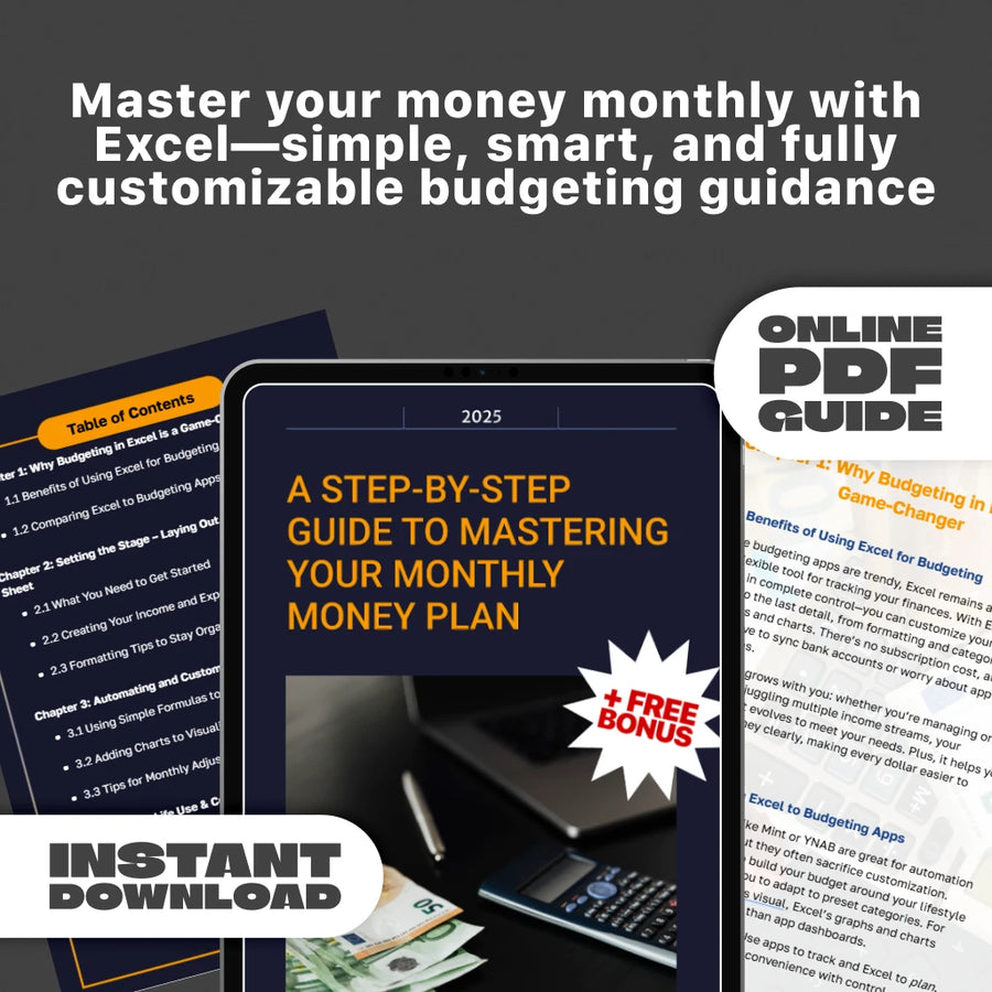 A Step-by-Step Guide to Mastering Your Monthly Money Plan | How to Create a Monthly Budget in Excel | Digital Budgeting Guide