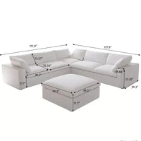 Cloud Modular Sectional Sofa with Deep Seats and Storage Ottomans - DSARD - DSARD