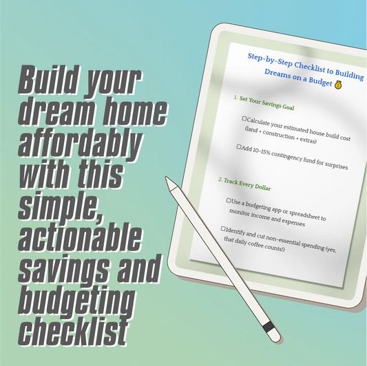 Step-by-Step Checklist to Building Dreams on a Budget | Digital Guide to How to Save Money to Build a House | Home Build Savings Planner PDF